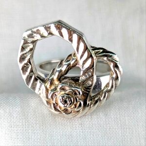 Sterling Silver Spinner Ring Rose Flower Design Size 5 Marked 925